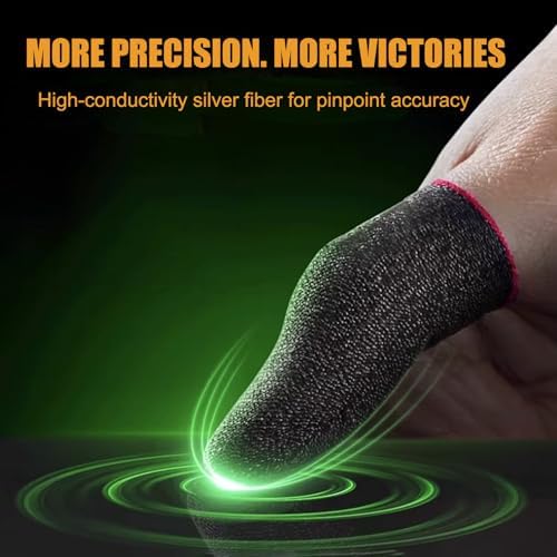 10Pcs Gaming Finger Sleeves for Mobile Phone & Tablet,Silver Ion Fiber – Ultra-Thin, Breathable Anti-Sweat Thumb Gloves. Zero Drag Precision for Game Like PUBG, COD Mobile, Roblox - Image 4