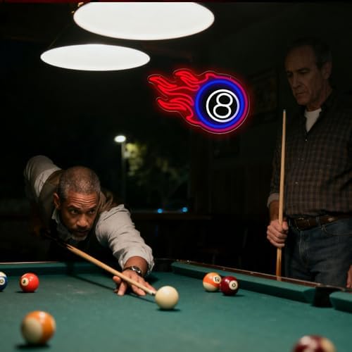 Billiard Neon Sign 8 Ball Sign Dimmable LED Pool Room Wall Decor - Image 6