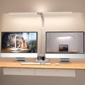 Double Head LED Desk Lamp, Architect Desk Lamps for Home Office, 24W Brightest Workbench Office Lighting-5 Color Modes and 5 Dimmable Eye Protection Modern Desk Lamp (White-Desktop, Big) by Ksunun