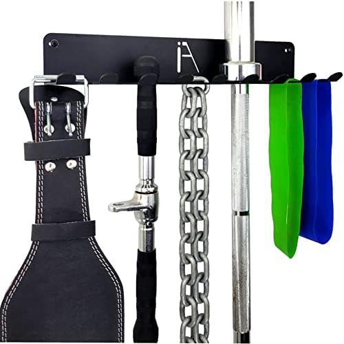 IRON AMERICAN) Gym Storage Hanger/Heavy Duty Multi-Purpose Gym Rack for Lifting Belts, Chains, Exercise Bands, Jump Ropes (mounting hardware included) by IRONAMERICAN