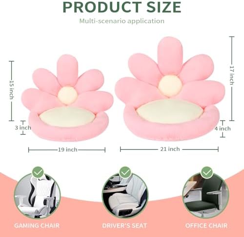Ditucu Flower Shape Chair Pillow Cute Seat Cushion 21 inch Comfy Lazy Sofa Floor Pillows Dorm Seating for Bedroom Decor Pink - Image 3