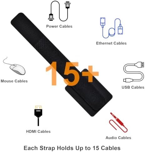 Cable Management Under Desk, 40 Pair Cord Organizer Straps - Image 3