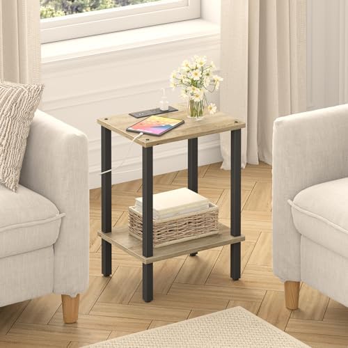 TUTOTAK End Table with Charging Station, Side Table Set of 2, Nightstand - Image 5