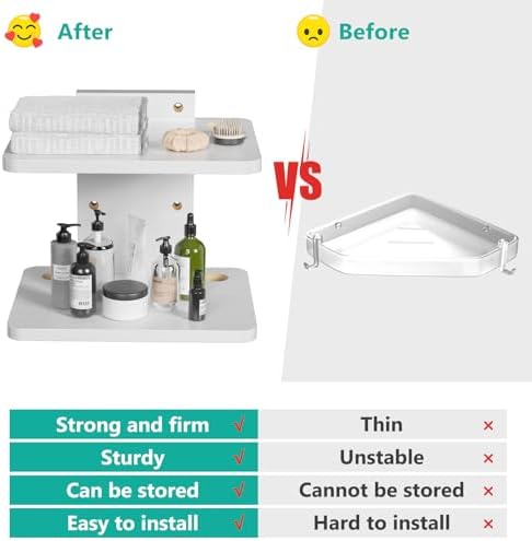 WALI Floating TV Shelf, 2 Tier Projector Shelf for DVD Players, Routers, Game Consoles, Cable Boxes, Living Room Decor Accessories, Wall Mount Shelves Holds Up to 22lbs (CS202NW), 2-Shelf, White - Image 6