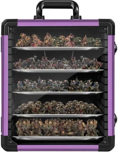 WELIDAY Miniatures Storage Case Miniatures Transport Case Aluminum Alloy Frame with Lock (Large Size) by WELIDAY