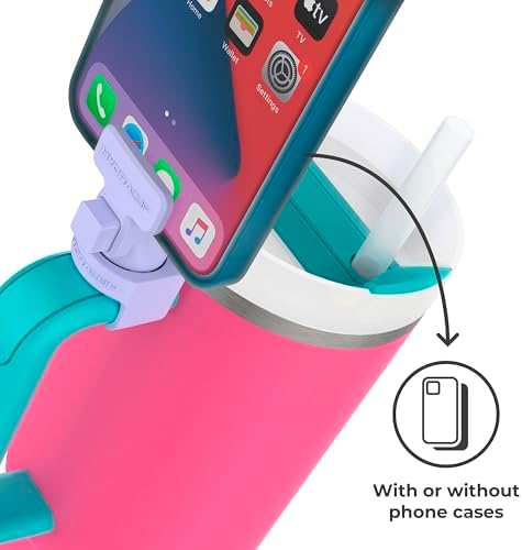 HydraClip Phone Attachment - Watch, Carry, Record, & Stay Organized, Use as Phone Stand or Tripod, Hands Free Detachable, Stanley Cup Accessories, Spring Loaded Secure Grip (Purple) - Image 6