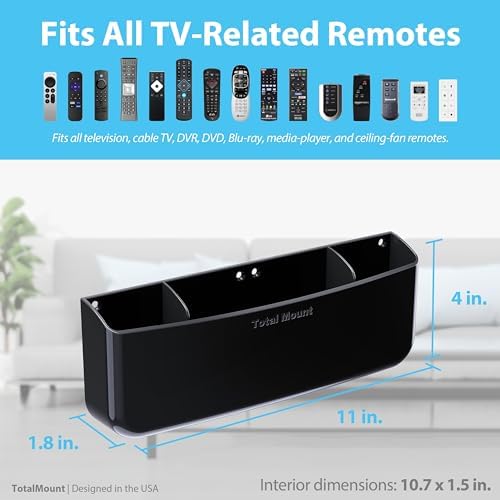 TotalMount Drop-Free Remote Holder – Removable Adhesive Strips – Pro Black - Image 3