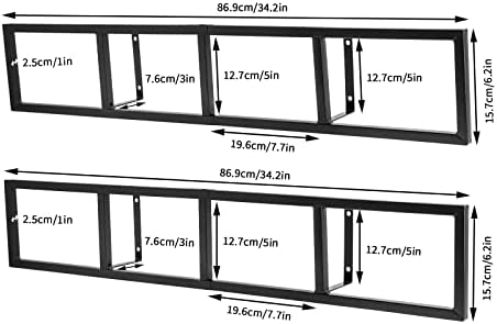 2Pcs Black Floating Shelves for Wall, Wall Mount 34 Inch Video Games CD DVD Organizer Media Storage Rack, Cube Storage Organizer Wall Shelf - Image 2