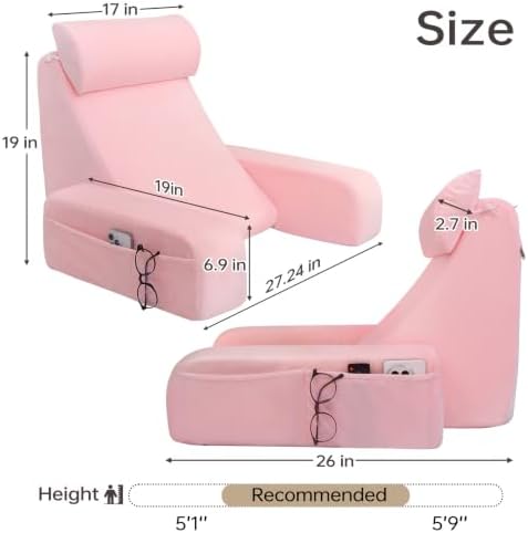 ENITYA 19" Reading Pillow for Bed with Firm Back Support & Big Pockets - Image 6