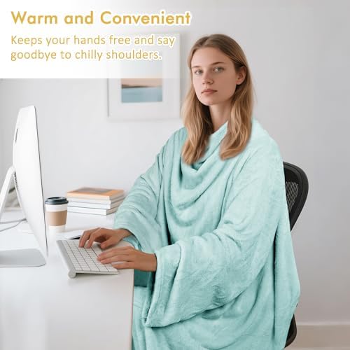 Catalonia Wearable Blanket with Sleeves for Women & Men, Fleece Wrap Throw - Image 4