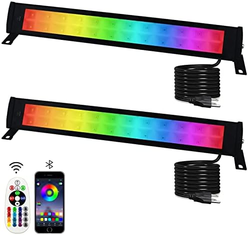 2 Pack 50W RGB Wall Washer, Stage Wash Light Bar, RGB Light Bar for Hotel, Billboard, Building, Commercial, Birthday Party, Garden, Stage Lighting, Wall Display by Indmird