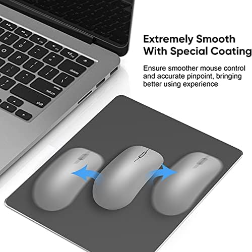 Metal Aluminum Mouse Pad, Office and Gaming Thin Hard Mouse Mat Double Sided Waterproof Fast and Accurate Control Mousepad for Laptop, Computer and PC,9.45 X 7.87 Inch,Black - Image 3