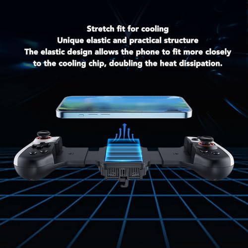 Heayzoki Mobile Gaming Controller, BT Mobile Game Controller, Cooling Telescopic Gamepad, 7 Fan Blades with RGB Light Effects, for Android, for IOS, for - Image 4
