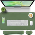 Green Leather Desk Pad and Keyboard Wrist Rest, 27.6"x13.8" by Unknown