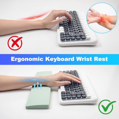 Sumgsn Green Keyboard Wrist Rest, Gel Wrist Pad for Keyboard 60%/68%/70% | Ergonomic Keyboard Wrist Pad, Comfort Support for Typing and Gaming - Image 3