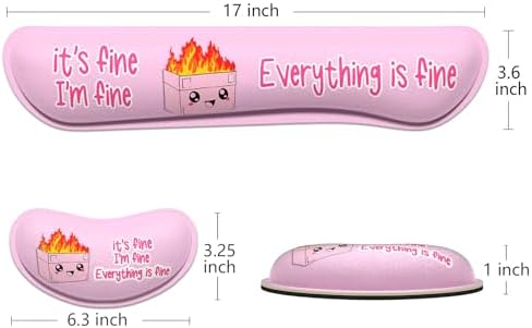 Dapesuom Enlarge Keyboard Wrist Rest, Memory Foam Wrist Cushion for Desk Mats Support, Typing Pain Relief Keyboard Mouse Pad Rests Set with Non-Slip Base for Gaming Laptop Computer, Pink Dumpster - Image 6