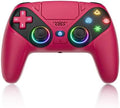 Dinosoo RGB Wireless Gamepad for PS5/PC/Mobile – Bluetooth Controller with Turbo, Macro, Dual Vibration, 6-Axis Gyro, Audio Jack, Speaker, 1000mAh Battery (Red) by Dinosoo