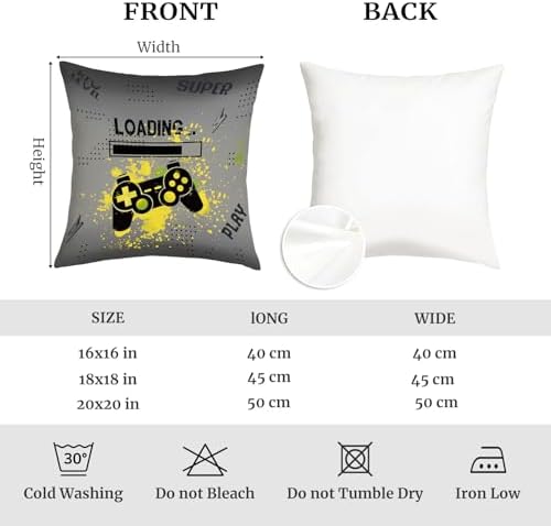 18x18 Set of 4 Gamer Room Video Game Throw Pillow Cushion Covers - Image 7