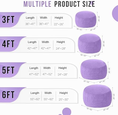 6FT Bean Bag Chair,Giant Bean Bag Chairs for Adults,Big Bean Bags with Memory Foam Filled, Large Beanbag Chairs with Chevron Plush Cover-Purple - Image 5