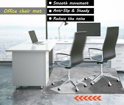 Office Chair Mat for Hardwood Floor,48"*36" Under Desk Mat, Computer Chair Rug,Anti-Slip Floor Protector for Home Office Grey - Image 4