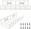 Under Desk Cable Tray - 2 Pack Cable Raceway for Wire Management. Metal Wire Organizer for Office, Studio and Home. Super Sturdy Cord Organizer for Desk - White Cable Management Under Desks by Coyacool