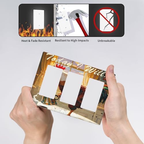 Decorative Outlet Covers Vintage Funny Chicken Rooster 3 Gang Gfci Wall Plate Triple Rocker Light Switch Covers Electrical Receptacle Switchplate Plug Faceplate for Kitchen Decor - Image 6