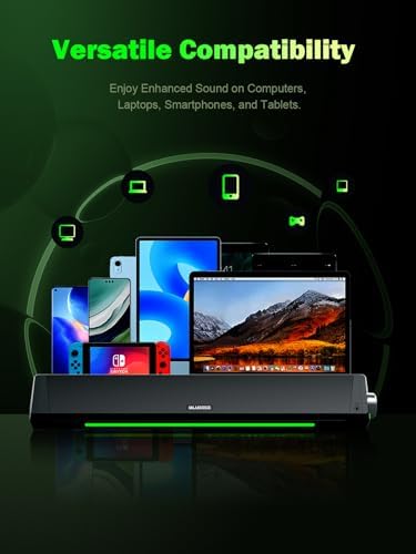 Bluedee Computer Speakers for Desktop PC, Bluetooth AUX Computer Sound Bar - Image 4