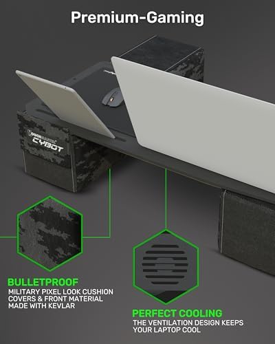 Couchmaster CYBOT, Premium Ergonomic Lap Desk for Notebooks, Sustainable Bamboo Construction, Kevlar Cushion Front, Ventilated Design, Fits Up to 17-Inch Laptops - Image 4