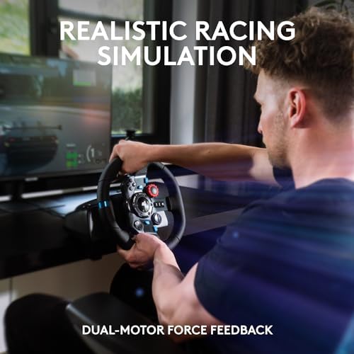 Logitech G29 Driving Force Racing Wheel and Pedals, Force Feedback, Real Leather + Logitech G Driving Force Shifter - For PS5, PS4 and PC, Mac - Black - Image 4