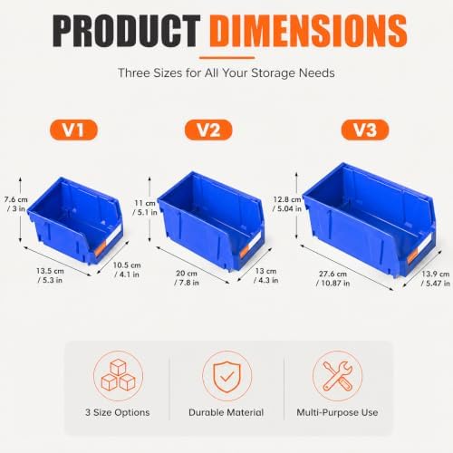 12pc Wall-Mounted Storage Organizer Set with Metal Rails Blue - Image 7