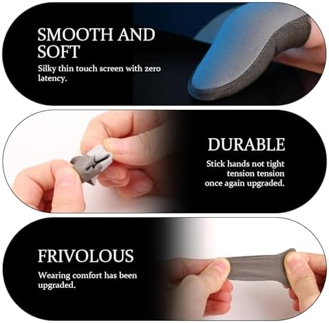 Gaming Finger Gloves Sleeves, Breathable Sweatproof Touch Screen Mobile Game Glove Silver Fibers Finger Sleeve Thin Thumb Protector Compatible with All Touchscreen Devices (12pcs Pro Finger Sleeves) - Image 5
