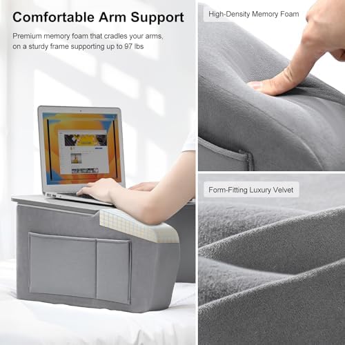 OPTIXCELL Wooden Lap Desk Pillow for Laptop with Arm Rests for Bed & Couch - Image 5