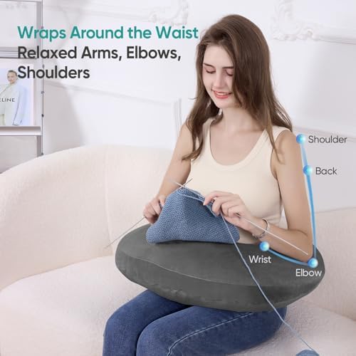 Reading Pillow for Gaming, Lap Desk Pillow Crochet Pillow Ergonomic Arm Support for Sitting in Bed or Couch, Pain Relief and Fatigue for Gaming, Reading, Crocheting, Playing & Working - Image 5