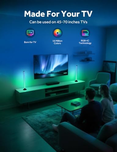 Smart LED Light Bars, Gaming Lights RGB Light Bar for Room, 16 Million Colors TV Backlights, Music Sync, App & Remote Control Ambient Lighting for PC, Room Decorative Mood Lights - Image 4