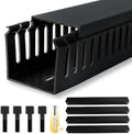Cable Raceway, 95" Open Slot Cable Management Kit with Upgraded Snap Structure,Wire Cover Cord Hider for Under Desk&Industrial Network/PC/TVs- 23.6" X 1.97" X 2.4" X 4PCS (LWH,Black) by RJYKVS
