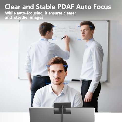 4K Webcam for PC - 4K Ultra HD Computer Camera with PDAF Autofocus, AI Noise-Canceling Mic, USB Plug & Play, 80° FOV & Auto Lighting Correction for Laptop & Desktop (Social Streaming Video Call​)​ - Image 3