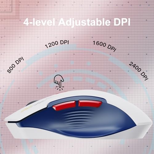 Uineer Wireless Mouse, 2.4GHz Rechargeable Computer Mouse, Battery Display - Image 4
