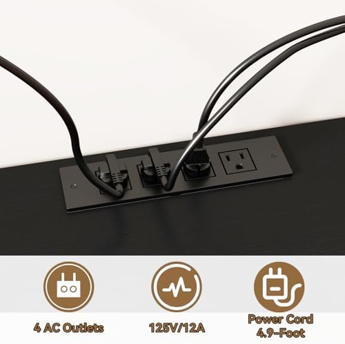 IBUYKE Floating TV Stand with Power Outlet,Wall-Mounted Floating Stand for TVs up to 55",Metal Wall Entertainment Center,Wall Mounted TV Shelf with Storage for Living Room Bedroom,Black UWST011B - Image 7