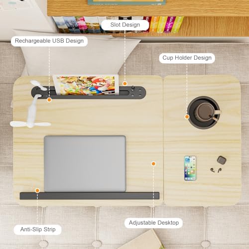 Laptop Desk for Bed, Adjustable Laptop Stand with 5 Different Angles - Image 2