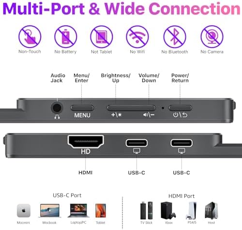 cocopar Portable Monitor 15.6 Inch 4K UHD 60Hz 145% sRGB Travel Monitor with Speaker HDMI USB-C Second Screen for Laptop MacBook Surface PC Xbox PS4/5, VESA Mountable, with Kickstand - Image 7