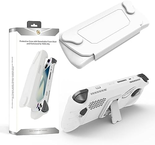 Full Protective Case with Stand Base for ROG Ally Consoles, Shockproof Gaming Protective Case Protector Cover Game Console Skin Shockproof Protector Cover Accessories (White) - Image 2