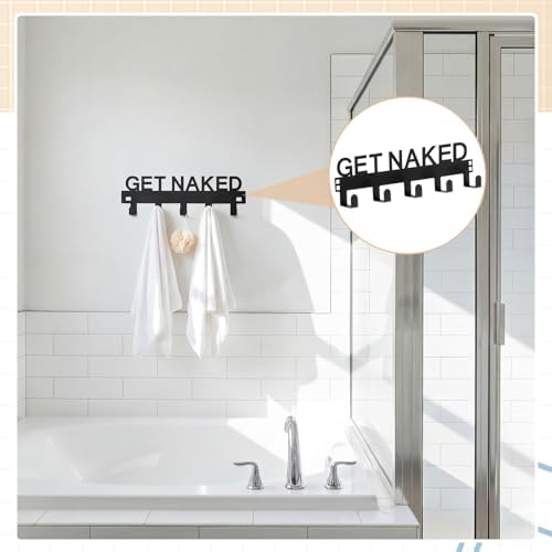 Reallnaive Get Naked Over The Door Hooks Funny Bathroom Decor - Image 6