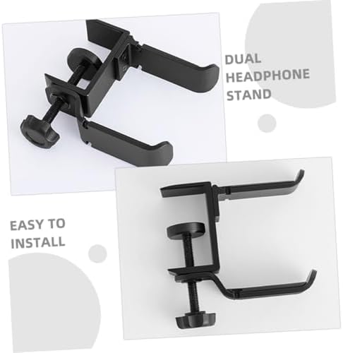 KOMBIUDA Multifunctional Headphone Hanger Under Desk Clamp Hook Adjustable Headset Stand for Home Office Use Sturdy Plastic and Silicone Design Easy No-Drill Installation Space-Saving Storage - Image 7
