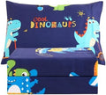 JSD Navy Blue Dinosaur Kids Twin Sheet Set 3 Piece by JSD