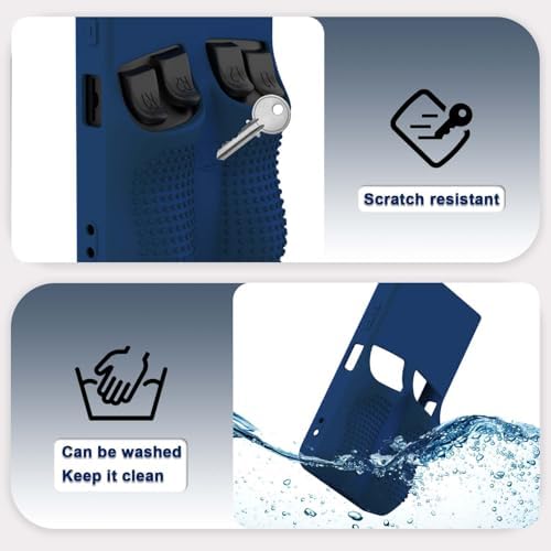 FIOPAZ for R36MAX Silicone Protective Case, Soft Skin for R36 MAX Retro Handheld Game Console Accessories, Anti-Scratch Washable Only for R 36 MAX Sleeve with Lanyard (Blue) - Image 3