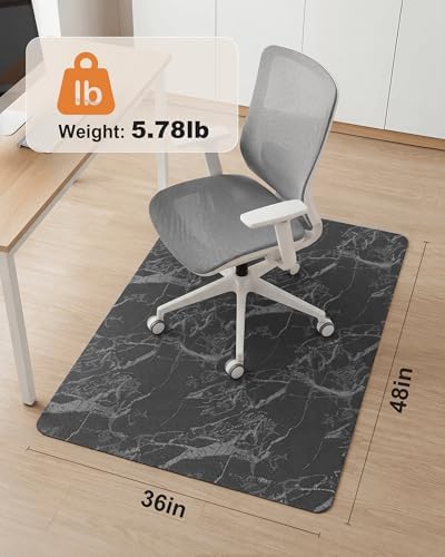 Carvapet 36x48 Office Chair Mat for Carpet Hardwood Floor Protector Rug | Non Slip Silent Chair Mat Perfect for Executive Office Desk or Computer Gaming Chair Cushion, Marble Pattern Textured - Image 3