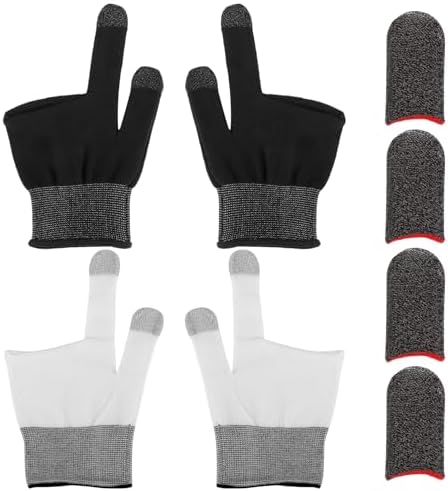 8 Pcs Gaming Gloves for Sweaty Hands, Silver Fiber Thumb Gloves - Image 7
