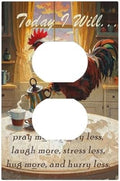 Outlet Covers Vintage Funny Chicken Rooster Decorative 1 Gang Duplex Light Switch Cover Plate Single Electrical Receptacle Wall Plate Plug Switchplate Faceplate for Kitchen Decor by JOOJIAO