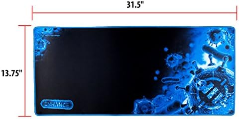 ENHANCE Pathogen Extra Large Gaming Mouse Pad (31.5 x 13.75 in) - Extended Mousepad with Anti-Fray Stitching, Low Friction Smooth Surface, Non-Slip Backing - Full Desk Mouse Mat (Blue) - Image 4