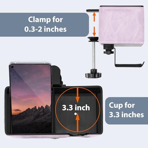 Under Desk Cup Holder Clamp on Cup Holder PU Leather Clip on Desk Organizer - Image 6